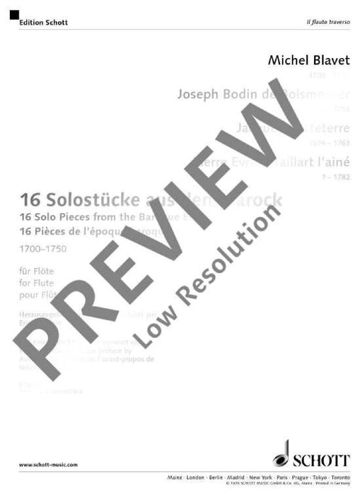 16 Solo Pieces from the Baroque Era 小品 巴洛克 長笛獨奏 朔特版 | 小雅音樂 Hsiaoya Music