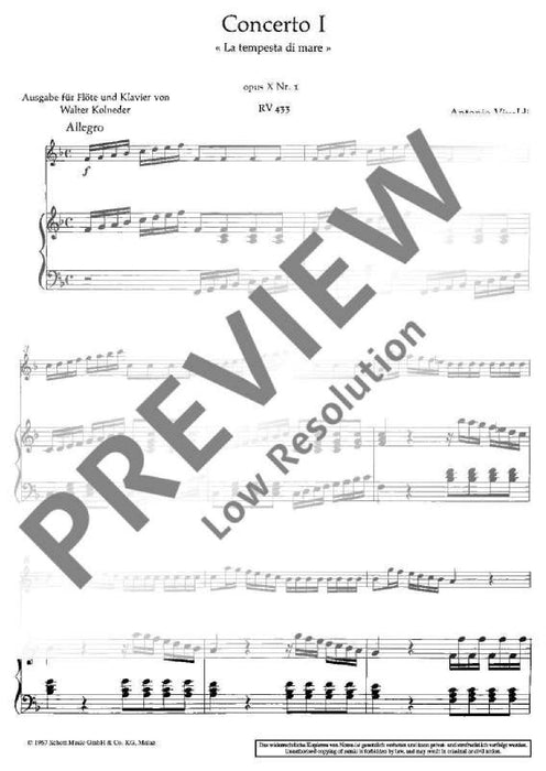 Concerto No. 1 F major op. 10/1 RV 433/PV 261 La tempesta di mare 韋瓦第 協奏曲 大調 長笛加鋼琴 朔特版 | 小雅音樂 Hsiaoya Music