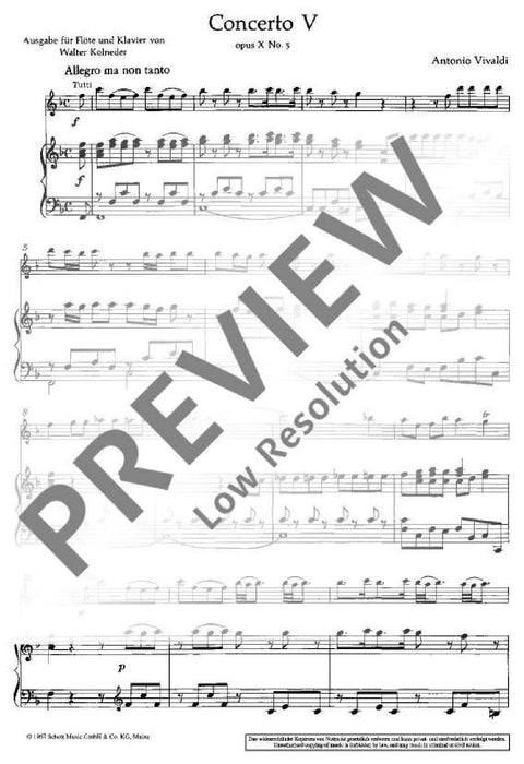 Concerto No. 5 op. 10/5 RV 434 韋瓦第 協奏曲 長笛加鋼琴 朔特版 | 小雅音樂 Hsiaoya Music