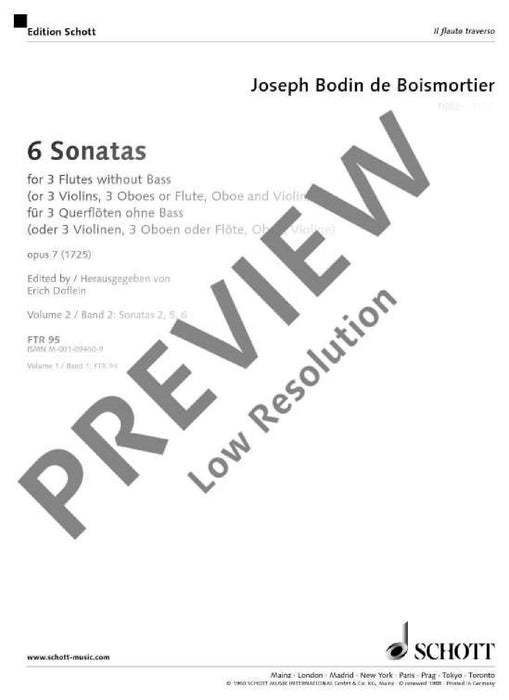Six Sonatas op. 7 Heft 2 Sonatas 2, 5, 6 玻瓦莫提耶 奏鳴曲 奏鳴曲 小提琴 3把以上 朔特版 | 小雅音樂 Hsiaoya Music
