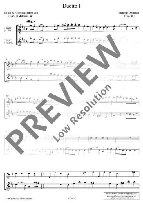 Six Easy Duets op. 18 戴維安 二重奏 雙長笛 朔特版 | 小雅音樂 Hsiaoya Music