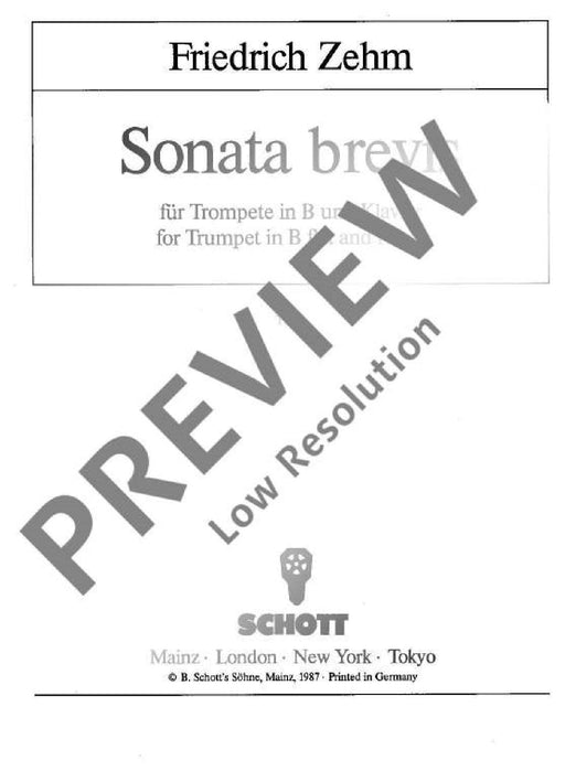 Sonata brevis 奏鳴曲 小號 1把以上加鋼琴 朔特版 | 小雅音樂 Hsiaoya Music