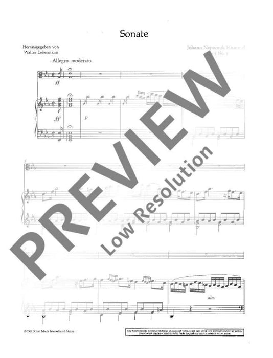 Sonata Eb Major op. 5/3 胡麥爾．約翰 奏鳴曲大調 中提琴加鋼琴 朔特版 | 小雅音樂 Hsiaoya Music