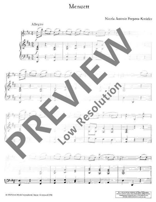 Menuett im Stile von Nicola Antonio Porpora 克萊斯勒 小步舞曲 小提琴加鋼琴 朔特版 | 小雅音樂 Hsiaoya Music