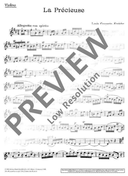 La Précieuse im Stile von Louis Couperin 克萊斯勒 小提琴加鋼琴 朔特版 | 小雅音樂 Hsiaoya Music