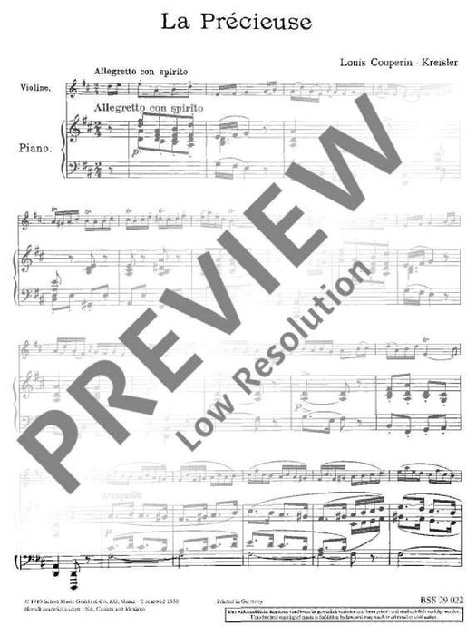 La Précieuse im Stile von Louis Couperin 克萊斯勒 小提琴加鋼琴 朔特版 | 小雅音樂 Hsiaoya Music