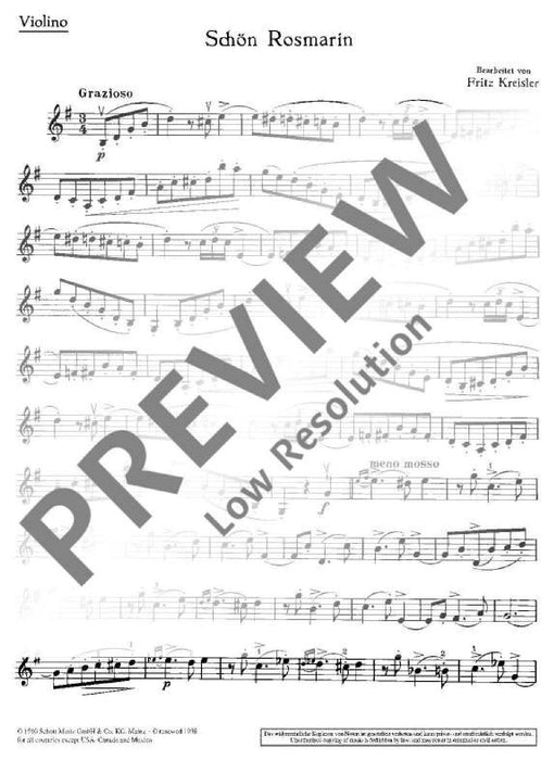 Schön Rosmarin Alt-Wiener Tanzweisen III 克萊斯勒 美麗的露絲瑪琳 小提琴加鋼琴 朔特版 | 小雅音樂 Hsiaoya Music