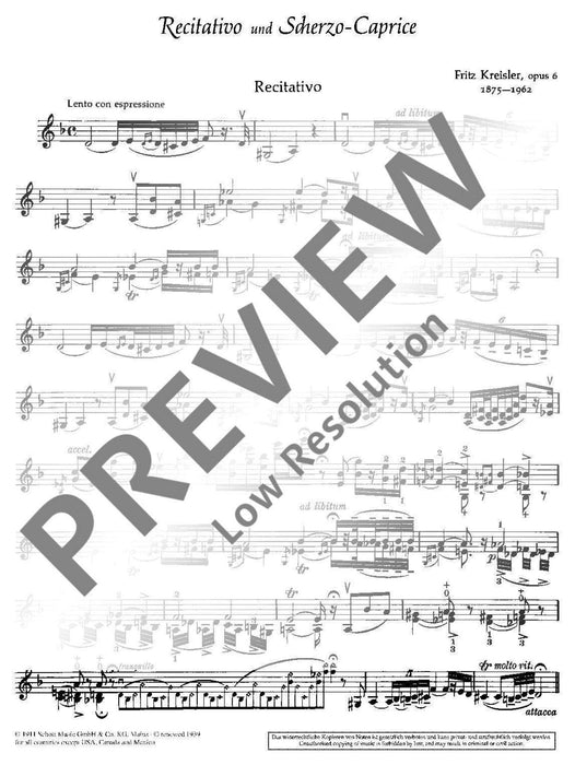 Recitativo and Scherzo-Caprice op. 6 克萊斯勒 詼諧曲隨想曲 小提琴獨奏 朔特版 | 小雅音樂 Hsiaoya Music
