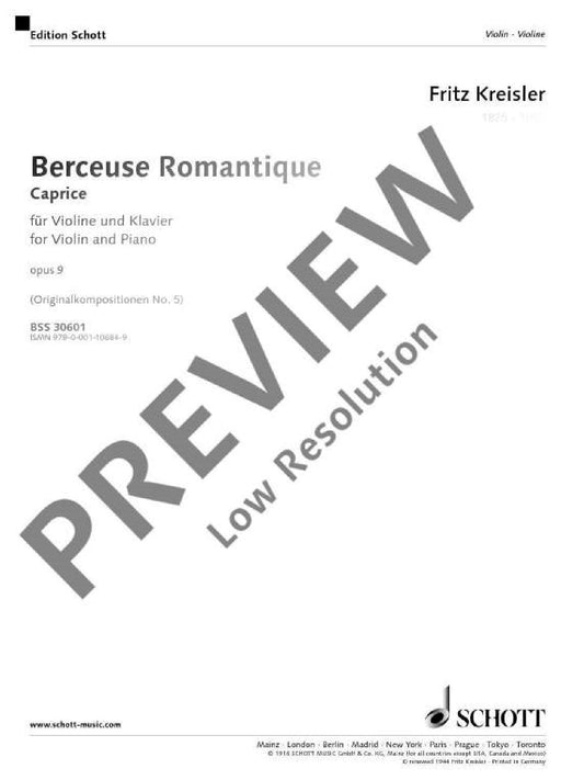 Berceuse Romantique op. 9 Caprice 克萊斯勒 搖籃曲 隨想曲 小提琴加鋼琴 朔特版 | 小雅音樂 Hsiaoya Music