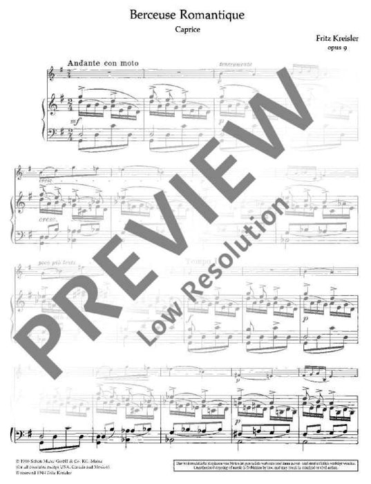 Berceuse Romantique op. 9 Caprice 克萊斯勒 搖籃曲 隨想曲 小提琴加鋼琴 朔特版 | 小雅音樂 Hsiaoya Music