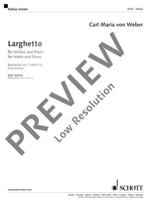 Larghetto 韋伯．卡爾 小提琴加鋼琴 朔特版 | 小雅音樂 Hsiaoya Music