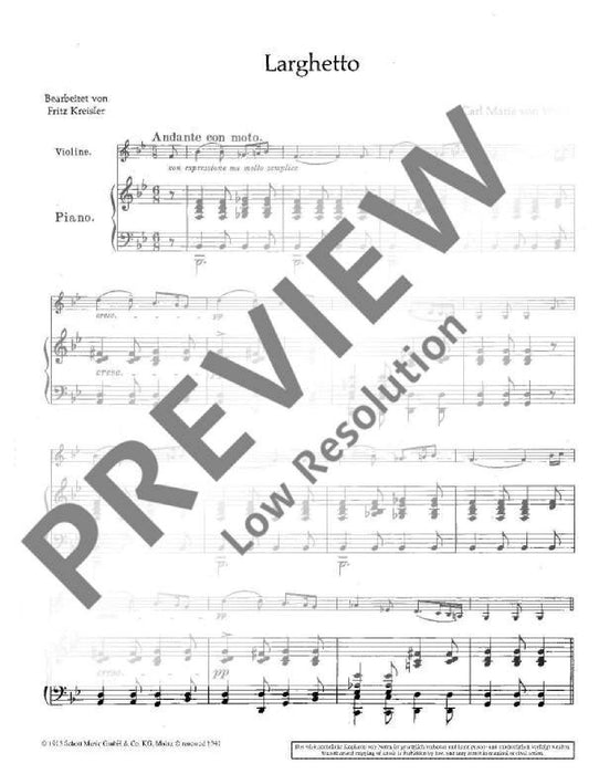 Larghetto 韋伯．卡爾 小提琴加鋼琴 朔特版 | 小雅音樂 Hsiaoya Music