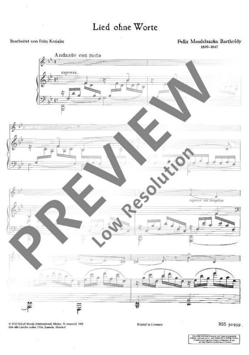 Songs without Words 孟德爾頌．菲利克斯 無言歌 小提琴加鋼琴 朔特版 | 小雅音樂 Hsiaoya Music