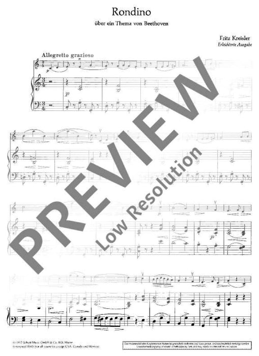 Rondino on the theme by Beethoven 克萊斯勒 主題 小提琴加鋼琴 朔特版 | 小雅音樂 Hsiaoya Music