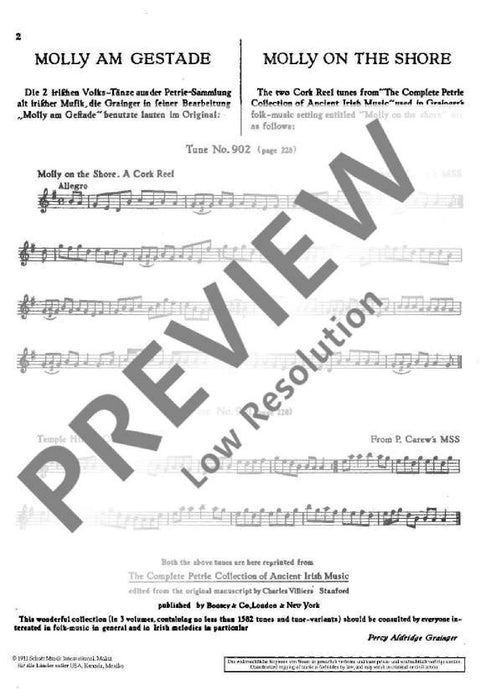 Molly on the Shore Irischer Volkstanz nach 2 Volkstänzen 葛林傑 小提琴加鋼琴 朔特版 | 小雅音樂 Hsiaoya Music