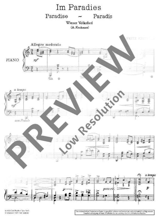 In Paradise Vienesse Folksong 克萊斯勒 民謠 鋼琴獨奏 朔特版 | 小雅音樂 Hsiaoya Music