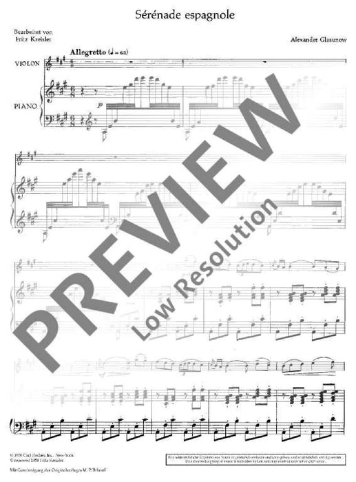 Sérénade espagnole 葛拉祖諾夫 西班牙小夜曲 小提琴加鋼琴 朔特版 | 小雅音樂 Hsiaoya Music
