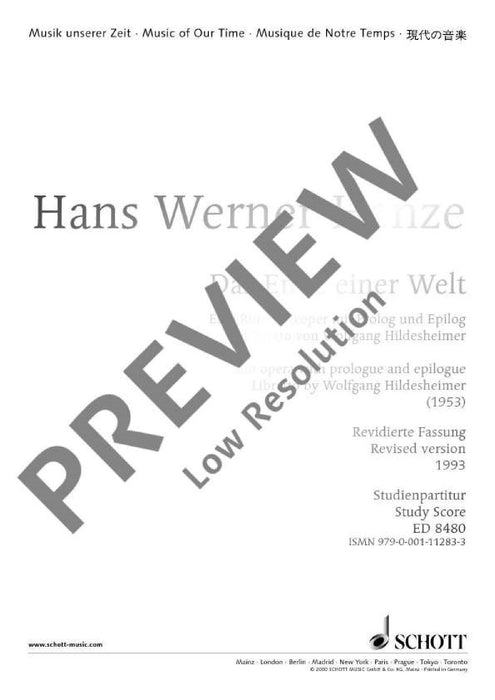 Das Ende einer Welt Eine Rundfunkoper mit Prolog und Epilog 亨采 總譜 朔特版 | 小雅音樂 Hsiaoya Music