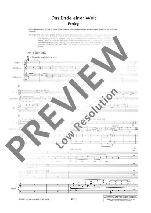 Das Ende einer Welt Eine Rundfunkoper mit Prolog und Epilog 亨采 總譜 朔特版 | 小雅音樂 Hsiaoya Music