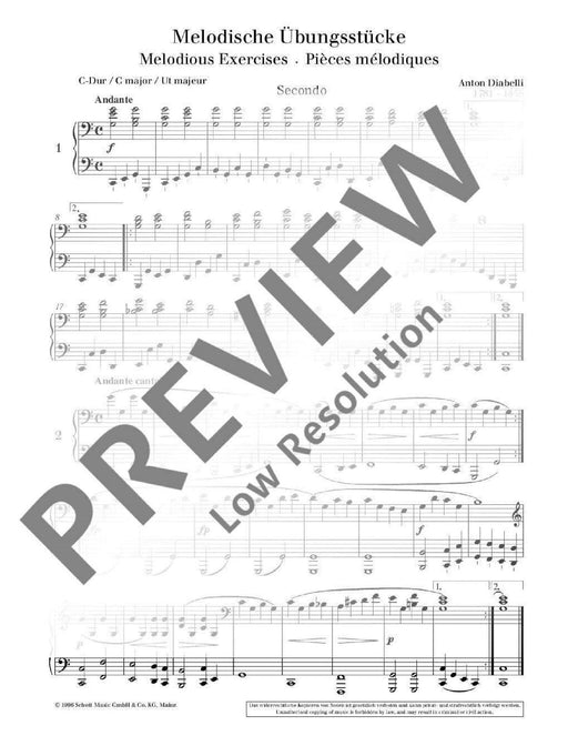 Melodious Exercises op. 149 in the 5-Note Range 迪亞貝里 練習曲 音符 4手聯彈(含以上) 朔特版 | 小雅音樂 Hsiaoya Music