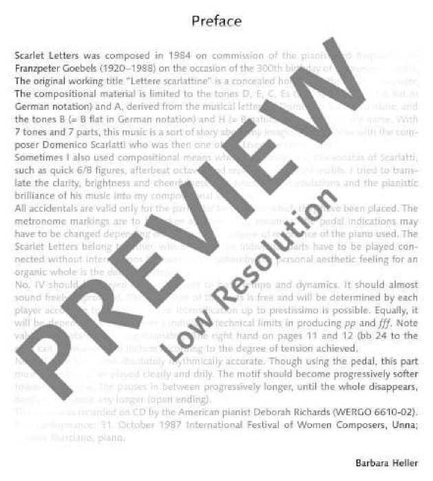 Scharlachrote Buchstaben 黑勒．芭芭拉 鋼琴獨奏 朔特版 | 小雅音樂 Hsiaoya Music