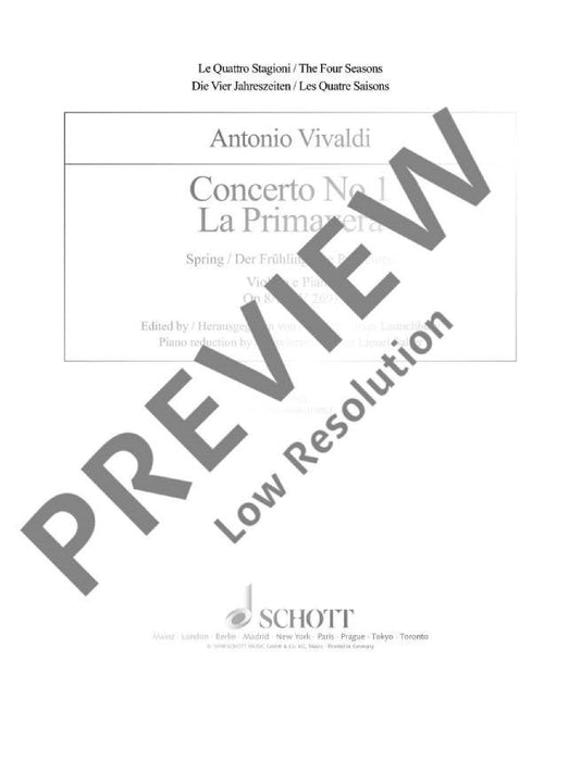 The Four Seasons op. 8/1 RV 269 / PV 241 Spring E Major 韋瓦第 四季 大調 小提琴加鋼琴 朔特版 | 小雅音樂 Hsiaoya Music