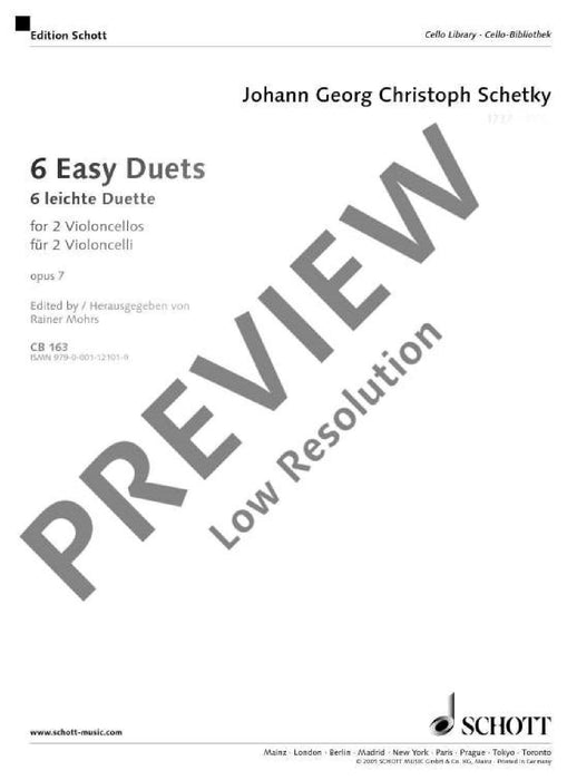 6 Easy Duets op. 7 二重奏 大提琴 2把 朔特版 | 小雅音樂 Hsiaoya Music