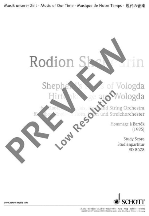 Shepherd´s Pipes of Vologda Hommage à Bartók 席且德林 總譜 朔特版 | 小雅音樂 Hsiaoya Music