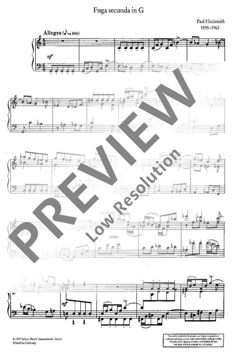 Ludus tonalis daraus: 2 Fugues 辛德密特 復格曲 鋼琴獨奏 朔特版 | 小雅音樂 Hsiaoya Music