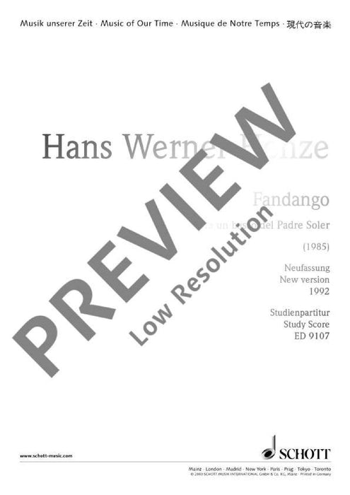 Fandango on a ground bass by Padre Soler 亨采 輪唱曲 總譜 朔特版 | 小雅音樂 Hsiaoya Music