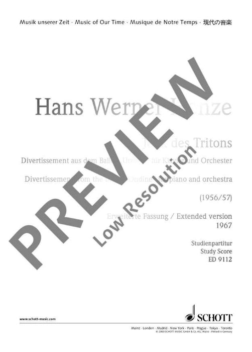 Jeux des Tritons Divertissement from the ballet Ondine 亨采 芭蕾水妖 總譜 朔特版 | 小雅音樂 Hsiaoya Music