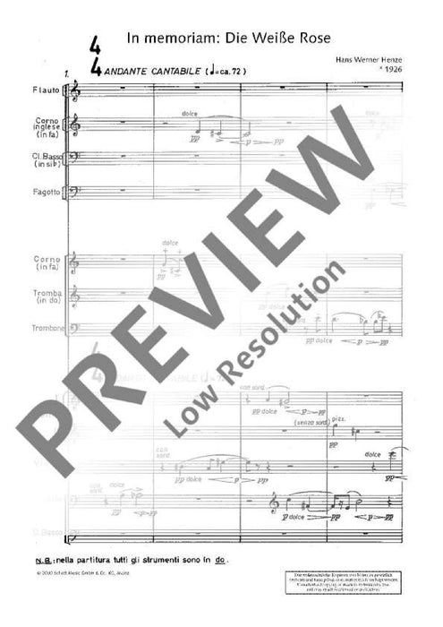 In memoriam: Die Weiße Rose Double fugue 亨采 復格曲 總譜 朔特版 | 小雅音樂 Hsiaoya Music