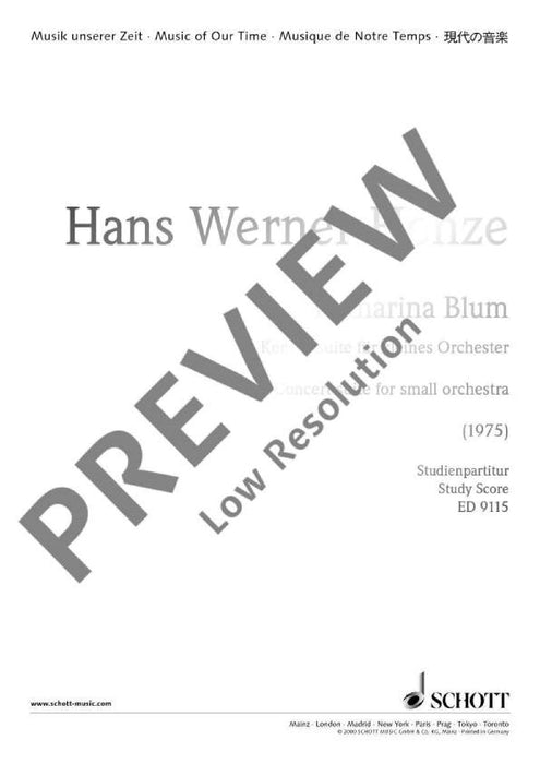 Katharina Blum Concert Suite 亨采 音樂會組曲 總譜 朔特版 | 小雅音樂 Hsiaoya Music