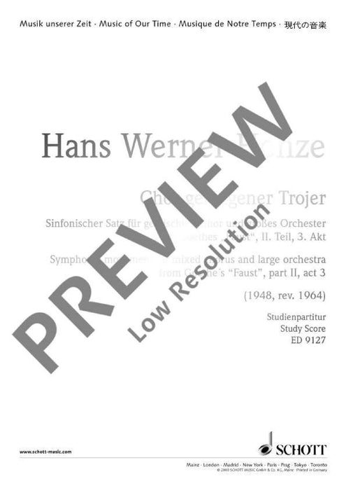 Chor gefangener Trojer Symphonic Movement from Goethe's Faust, II. Part, Act 3 亨采 樂章 浮士德 總譜 朔特版 | 小雅音樂 Hsiaoya Music
