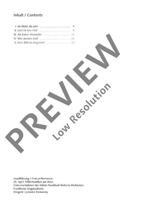 Five Madrigals to poems from the Great Testament by François Villon 亨采 牧歌 總譜 朔特版 | 小雅音樂 Hsiaoya Music