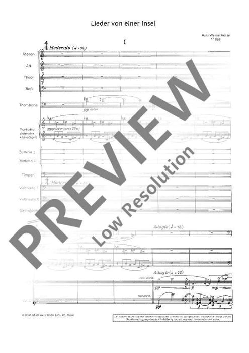 Lieder von einer Insel Choral fantasies on poems by Ingeborg Bachmann 亨采 歌曲 合唱幻想曲 總譜 朔特版 | 小雅音樂 Hsiaoya Music