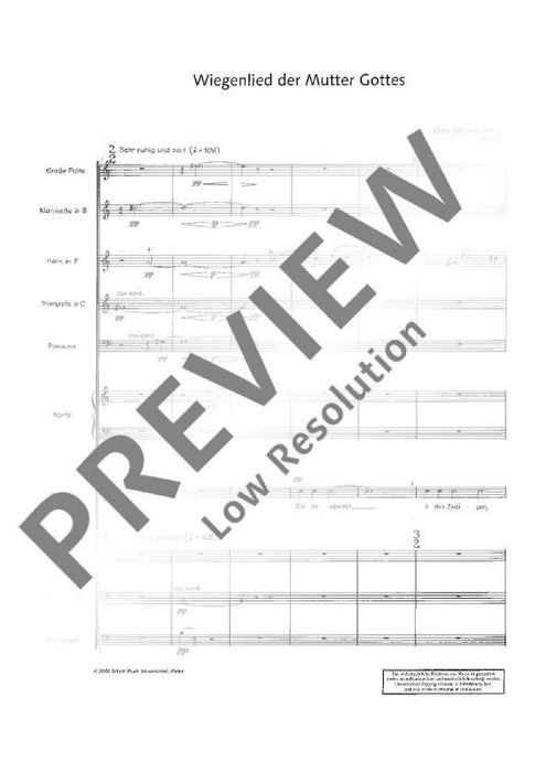 Wiegenlied der Mutter Gottes Words by Lope de Vega (German by Artur Altschul) 亨采 總譜 朔特版 | 小雅音樂 Hsiaoya Music