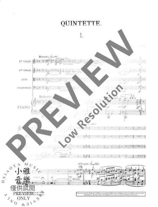 Quintet op. 68 鋼琴五重奏 朔特版 | 小雅音樂 Hsiaoya Music