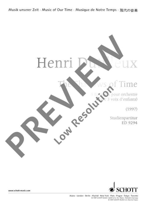 The Shadows of Time 5 Episodes 迪悌耶 頌歌 總譜 朔特版 | 小雅音樂 Hsiaoya Music