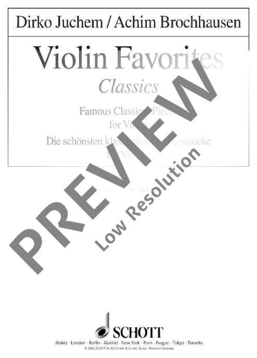 Violin Favourites Classics Famous Classical Pieces for Violin 小提琴 古典小品小提琴 小提琴獨奏 朔特版 | 小雅音樂 Hsiaoya Music