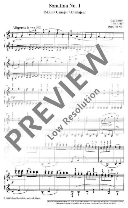 Six Easy Sonatinas op. 163 徹爾尼 小奏鳴曲 鋼琴練習曲 朔特版 | 小雅音樂 Hsiaoya Music