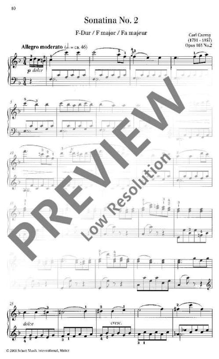 Six Easy Sonatinas op. 163 徹爾尼 小奏鳴曲 鋼琴練習曲 朔特版 | 小雅音樂 Hsiaoya Music