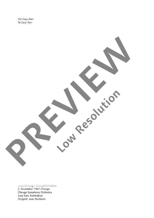 Concerto per contrabbasso ed orchestra 亨采 協奏曲 管弦樂團 總譜 朔特版 | 小雅音樂 Hsiaoya Music