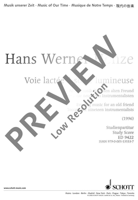 Voie lactée ô sœur lumineuse Abendmusik für einen alten Freund 亨采 總譜 朔特版 | 小雅音樂 Hsiaoya Music