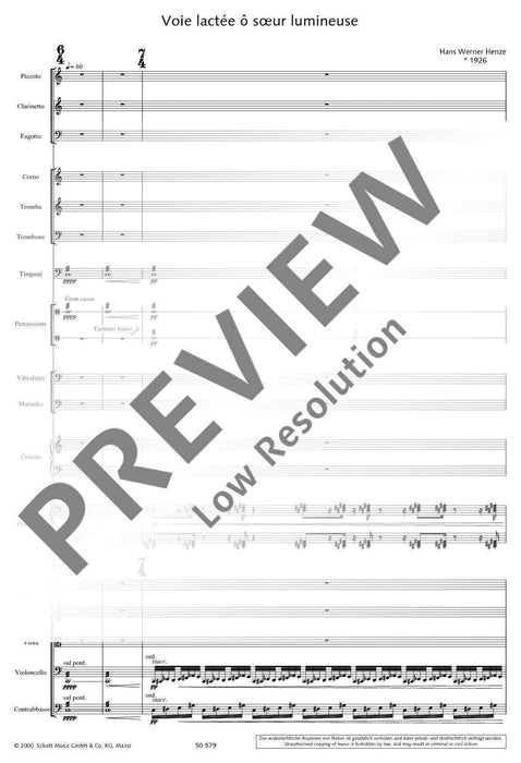 Voie lactée ô sœur lumineuse Abendmusik für einen alten Freund 亨采 總譜 朔特版 | 小雅音樂 Hsiaoya Music