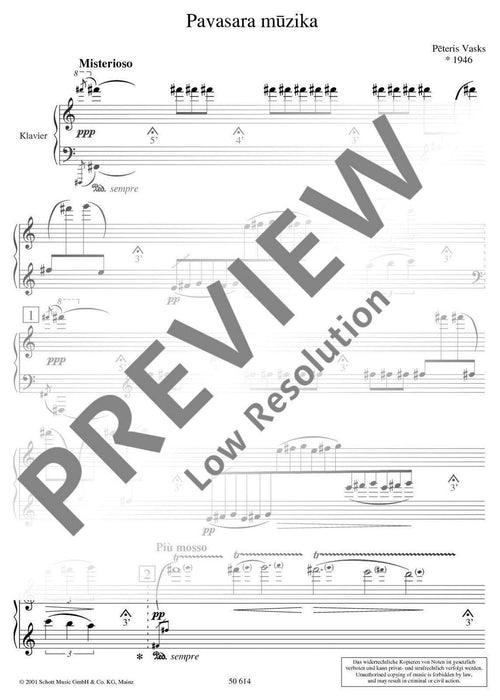 Pavasara muzika (Spring Music) 瓦斯克斯 鋼琴獨奏 朔特版 | 小雅音樂 Hsiaoya Music