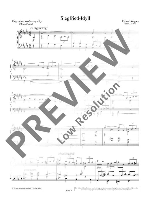 Siegfried-Idyll WWV 103 in a piano transcription by Glenn Gould 華格納．理查 齊格菲牧歌 鋼琴 鋼琴獨奏 朔特版 | 小雅音樂 Hsiaoya Music