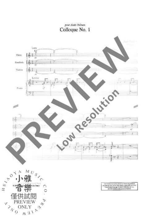 Colloque No. 1 op. 2 鋼琴四重奏 朔特版 | 小雅音樂 Hsiaoya Music