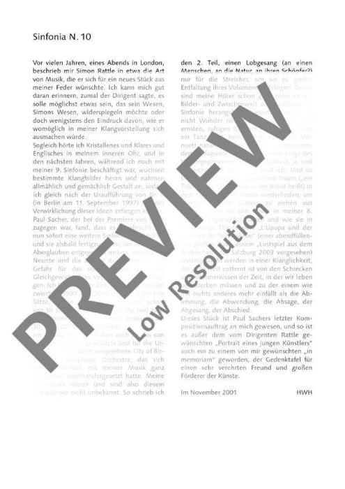 Sinfonia N. 10 in four movements for large orchestra 亨采 交響曲 樂章 管弦樂團 總譜 朔特版 | 小雅音樂 Hsiaoya Music