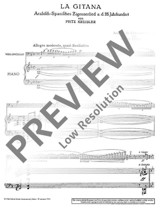 La Gitana Arabisch-spanisches Zigeunerlied aus dem 18. Jahrhundert 克萊斯勒 大提琴加鋼琴 朔特版 | 小雅音樂 Hsiaoya Music